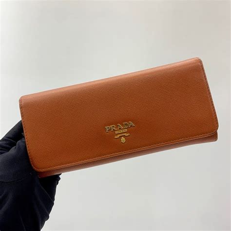 PRADA 1M1132 LONG WALLET BIFOLD BROWN GHW 